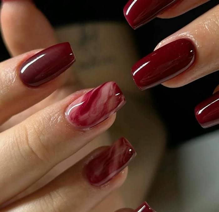 nail vân đá đỏ