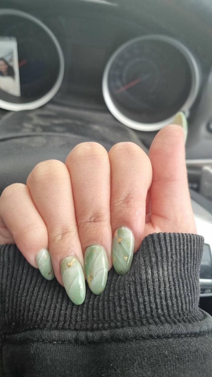 nail vân đá xanh