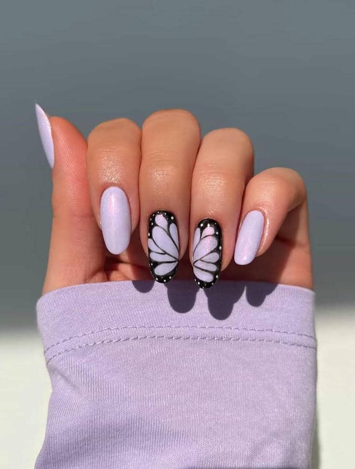 nail vẽ bướm đơn giản