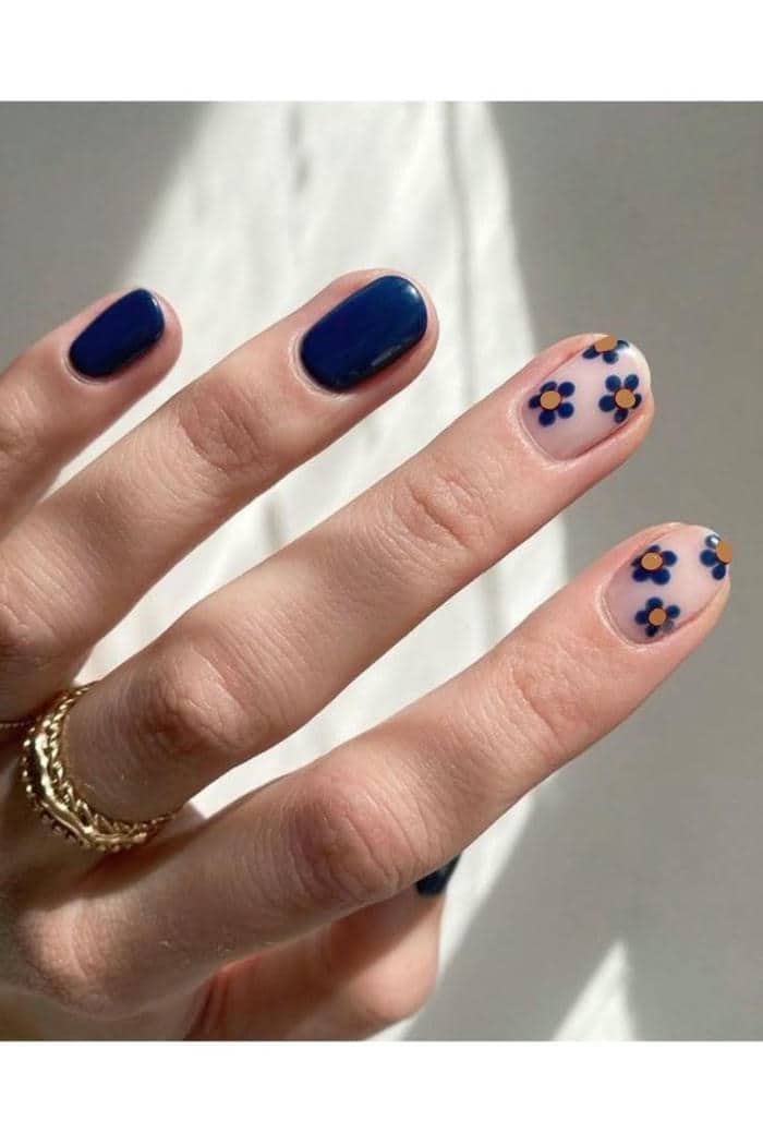 nail vẽ hoa đơn giản