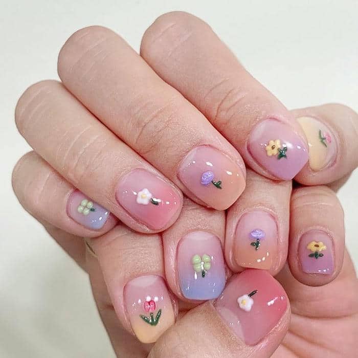 nail vẽ hoa đơn giản, đẹp