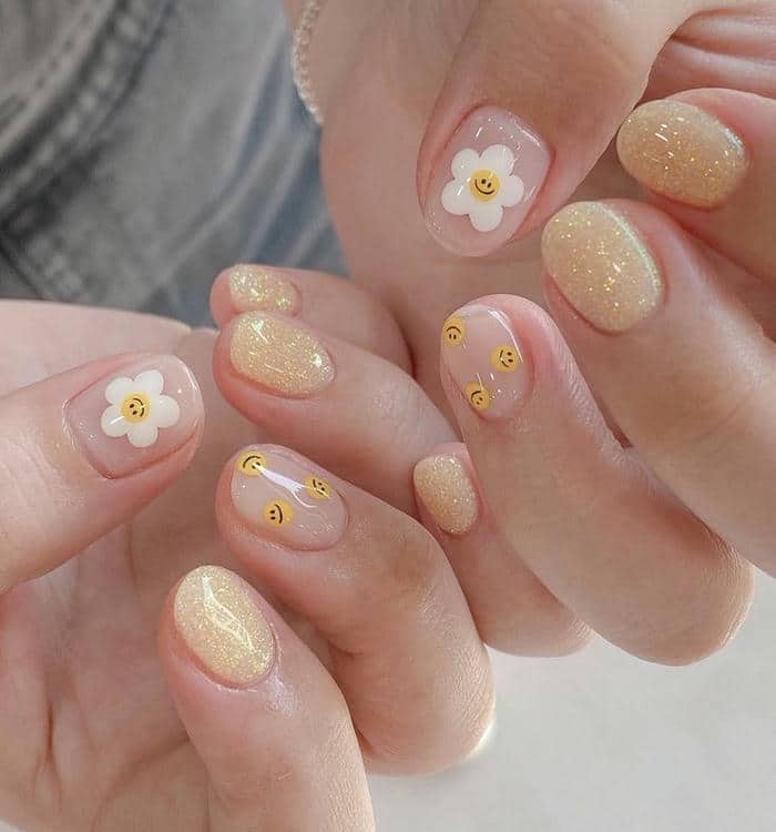 nail vẽ hoa đơn giản