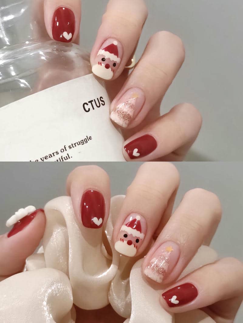 nail vẽ ông già noel