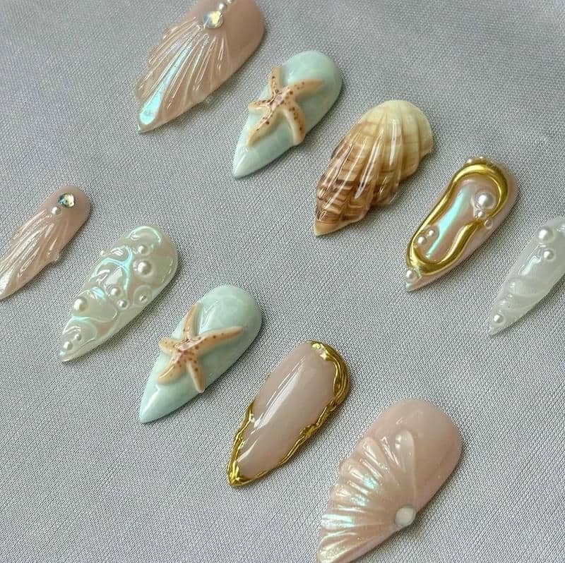 nail vỏ sò đẹp