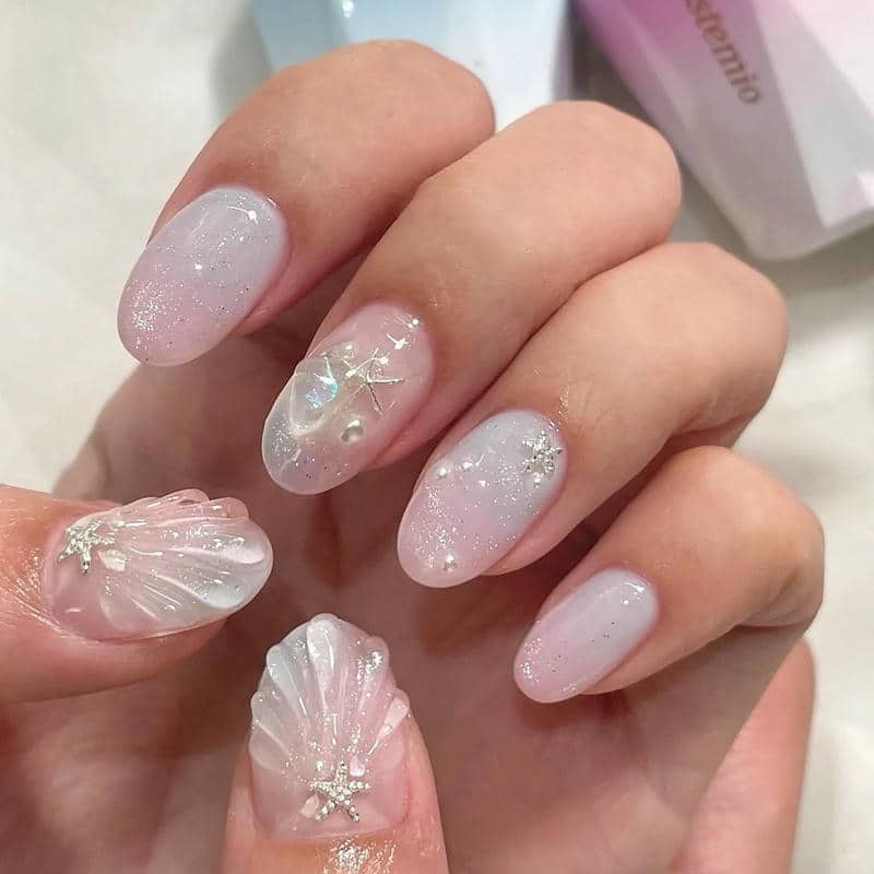 nail vỏ sò móng ngắn