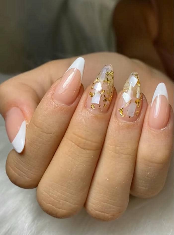 nail xà cừ trắng