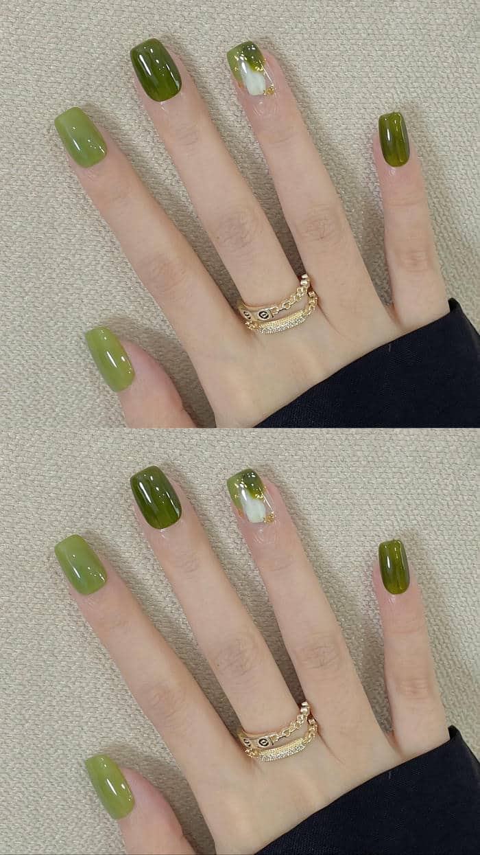 nail xanh lá