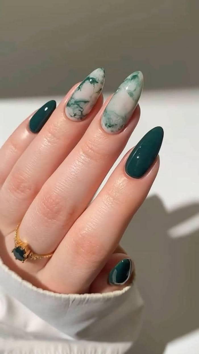 nail xanh ngọc đơn giản