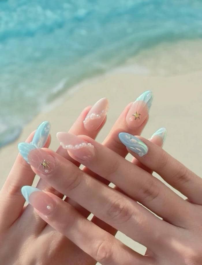 nail xinh đi biển