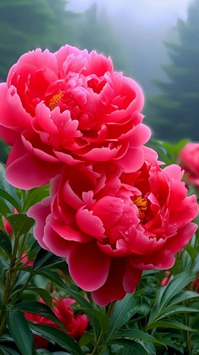nền hoa mẫu đơn màu đỏ