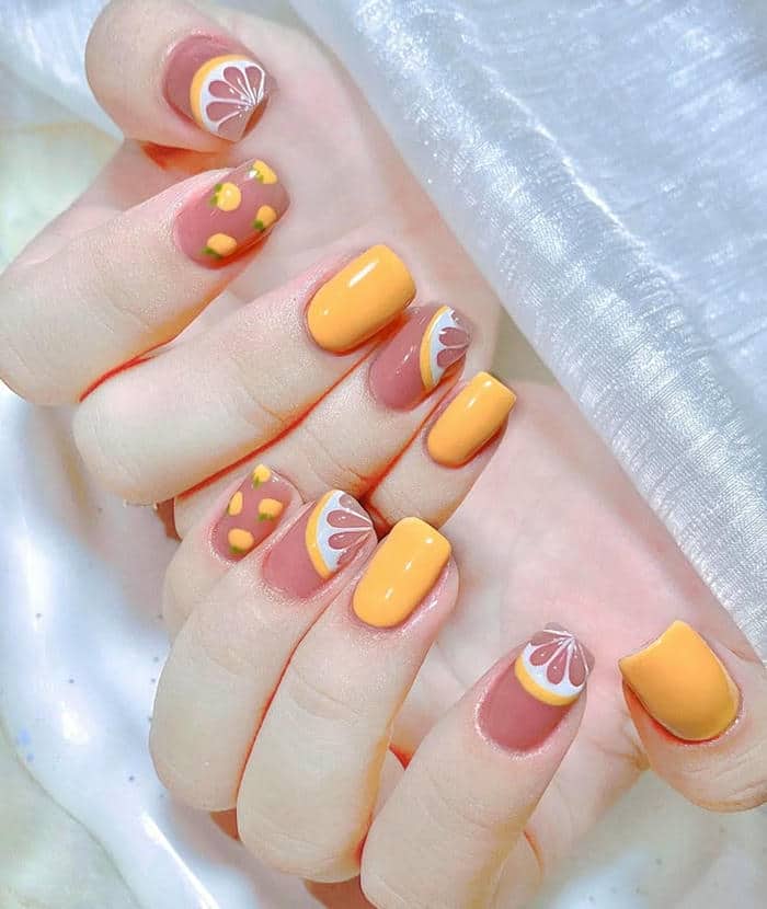 vẽ nail hoa quả