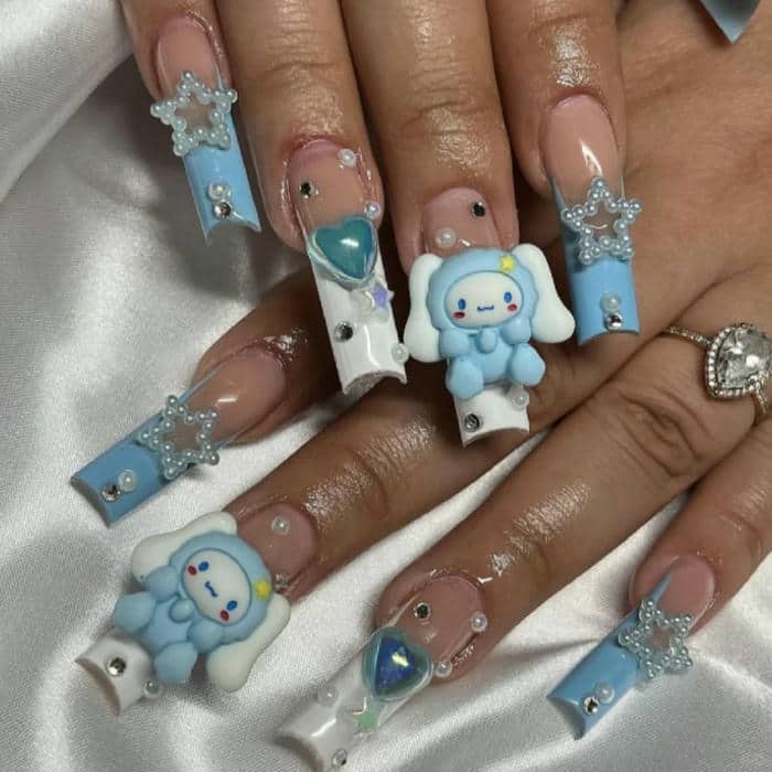 ảnh mẫu nail cinnamoroll xinh
