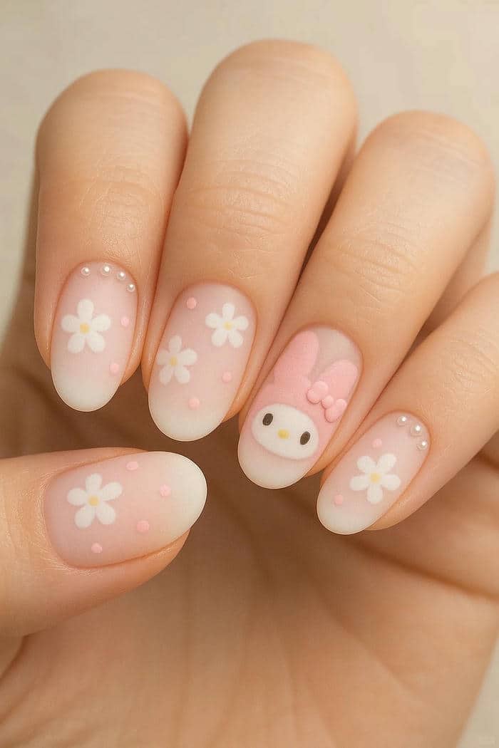 ảnh mẫu nail con thỏ