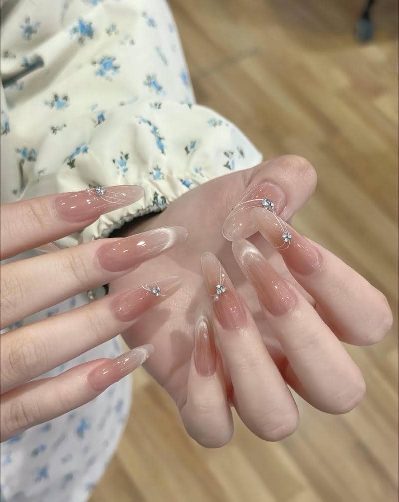 ảnh mẫu nail mắt mèo thạch nude