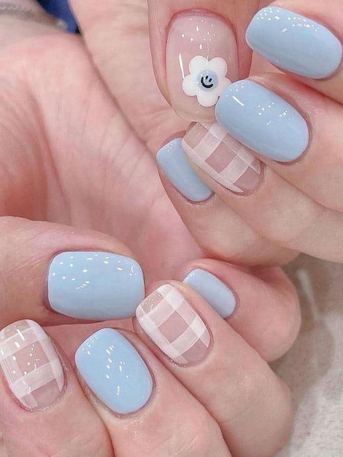 ảnh mẫu nail màu xanh dương pastel