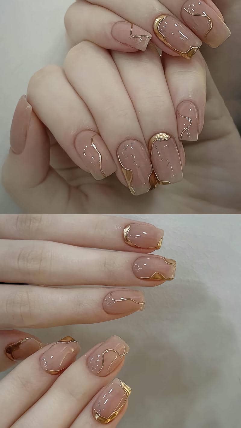 ảnh mẫu nail móng vuông ngắn