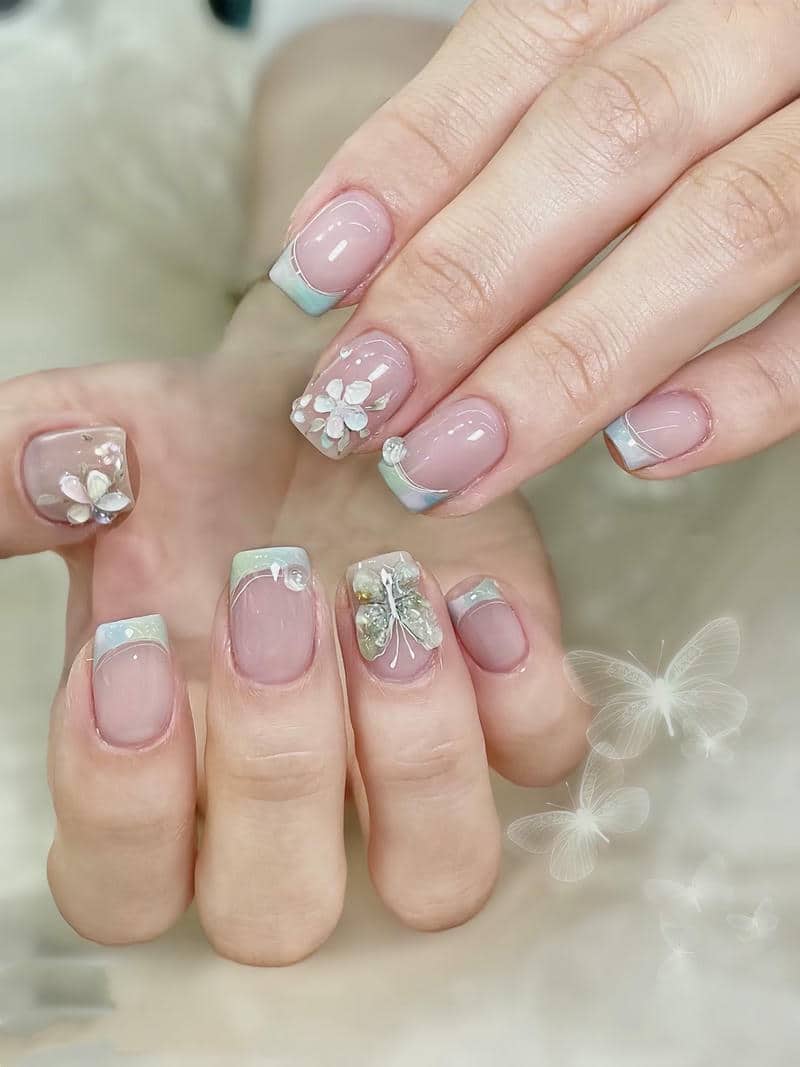 ảnh mẫu nail móng vuông