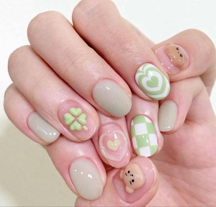 ảnh mẫu nail ngắn pastel