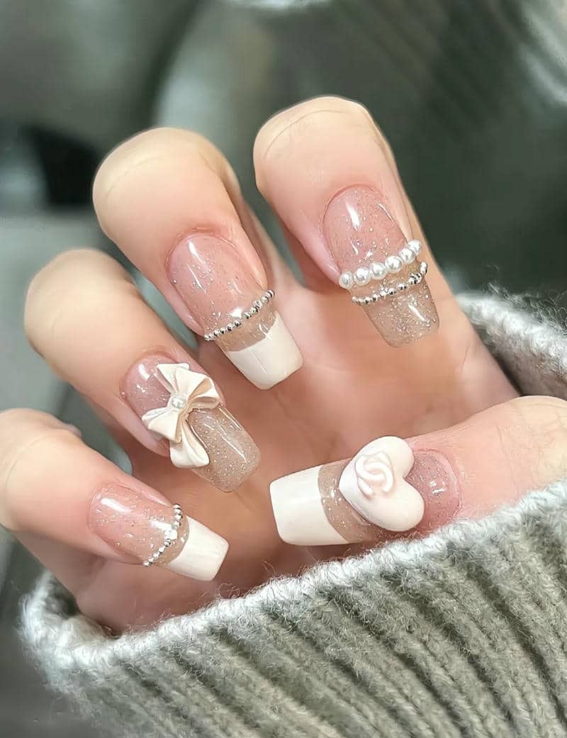 ảnh mẫu nail valentine xinh