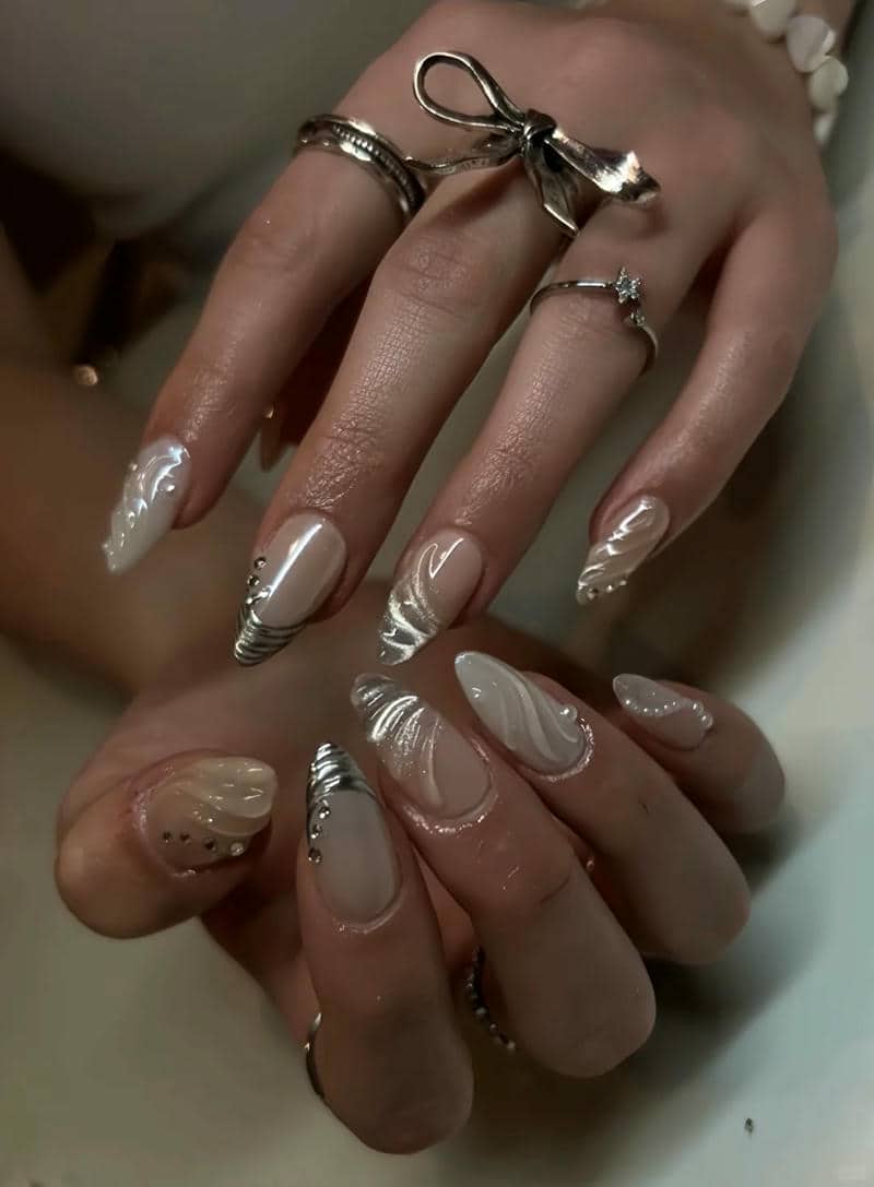 ảnh mẫu nail vỏ sò đẹp
