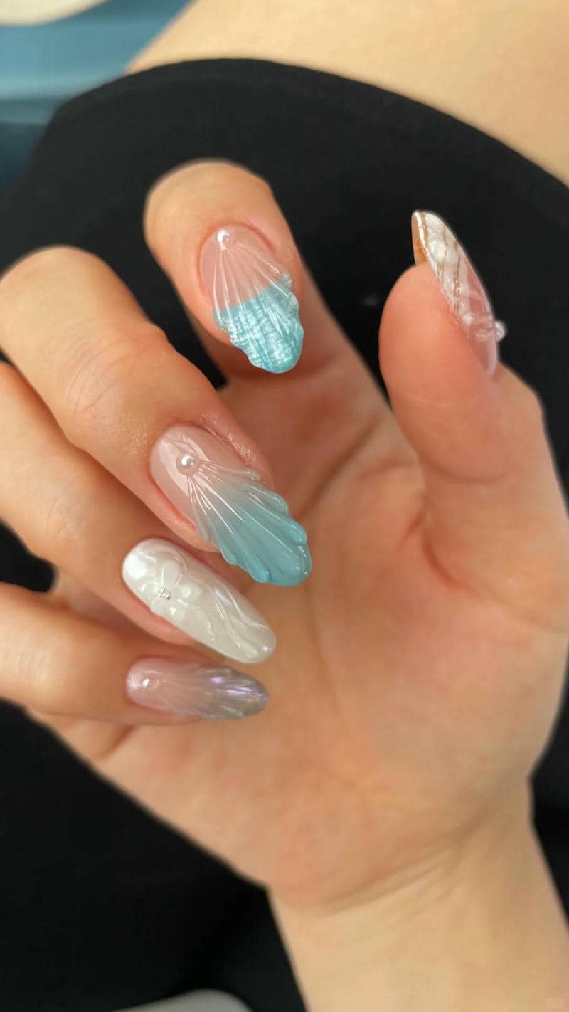 ảnh mẫu nail vỏ sò