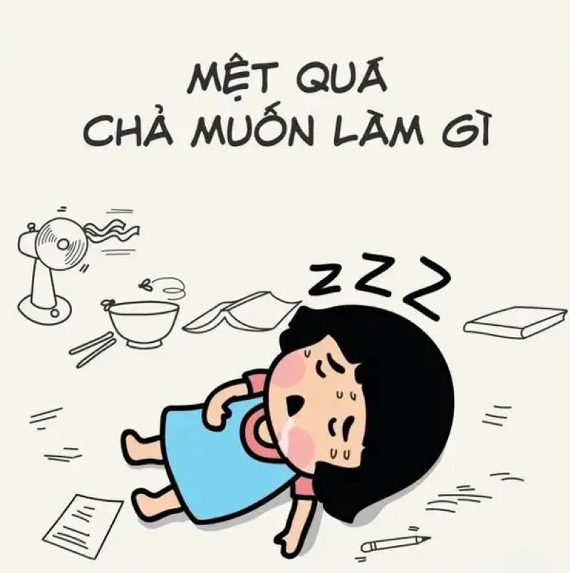 ảnh meme mệt mỏi