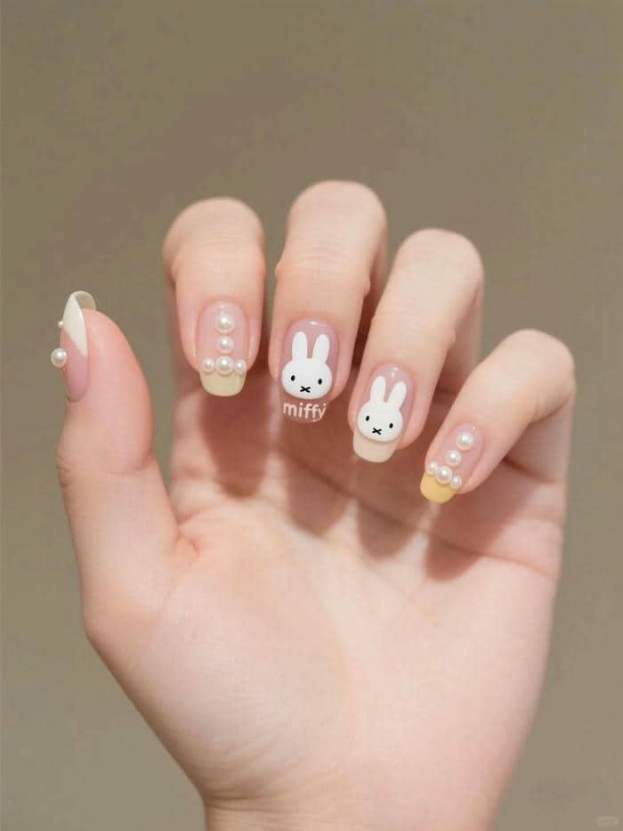 ảnh nail con thỏ xinh