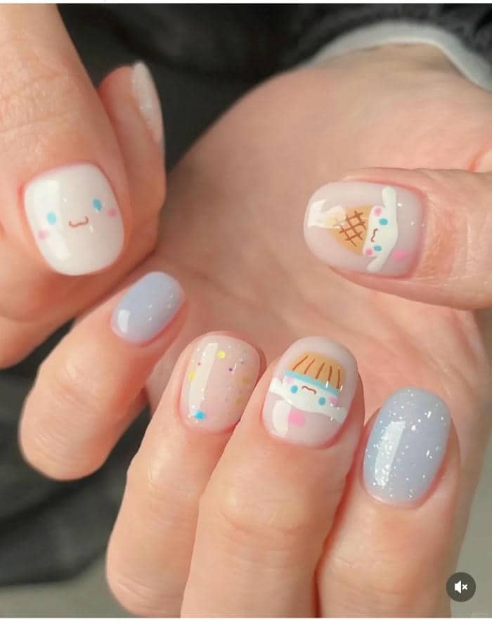 ảnh nail đẹp cinnamoroll