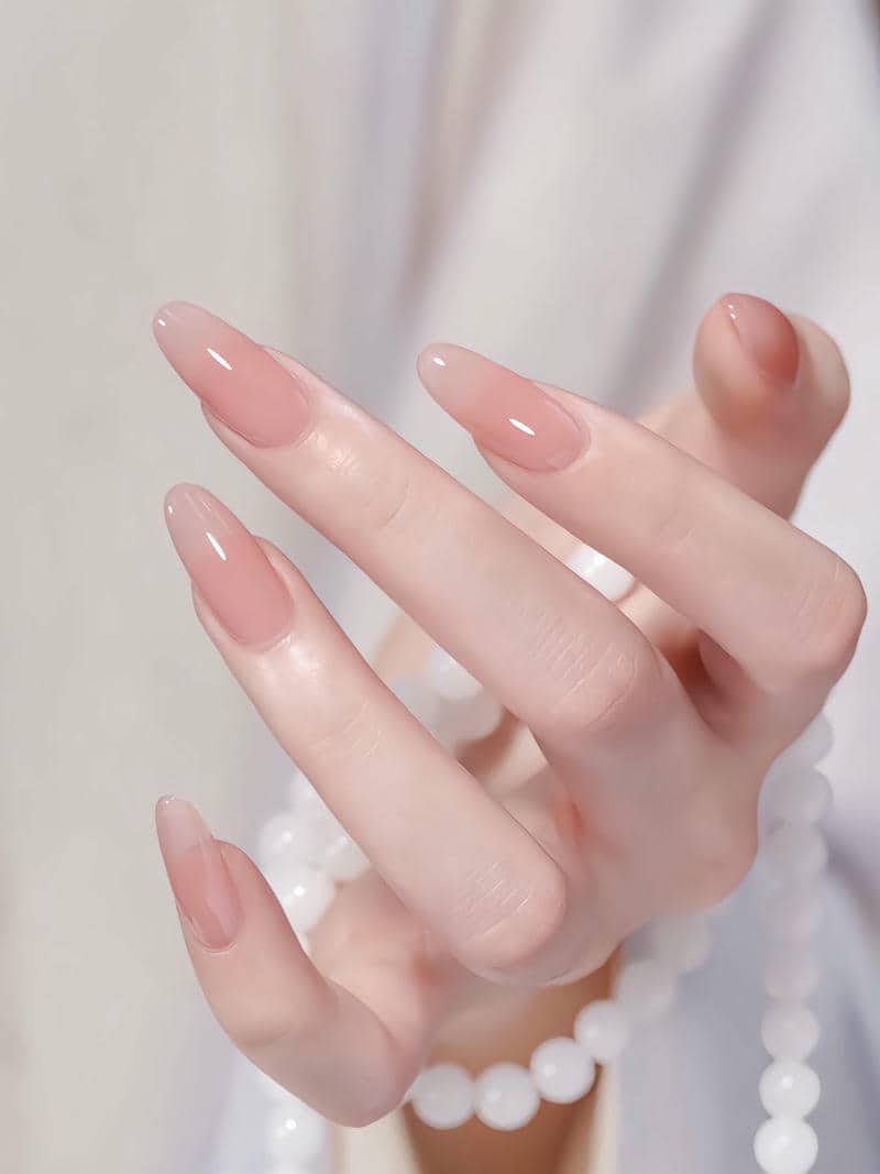 ảnh nail hồng nude