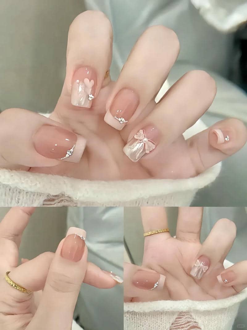ảnh nail móng ngắn thiết kế cute