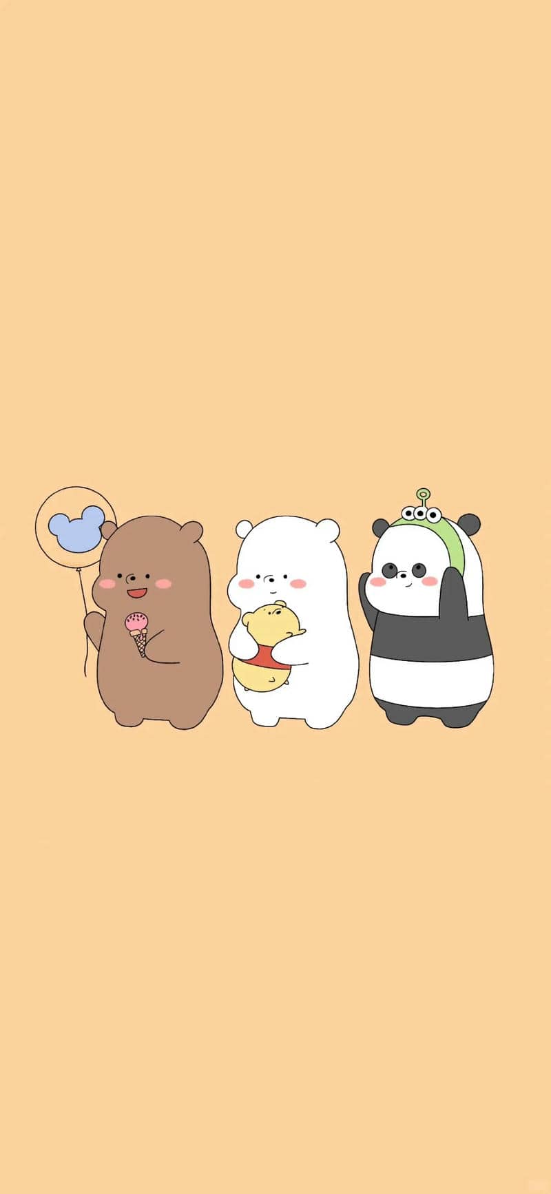 hình nền đáng yêu 3 chú gấu
