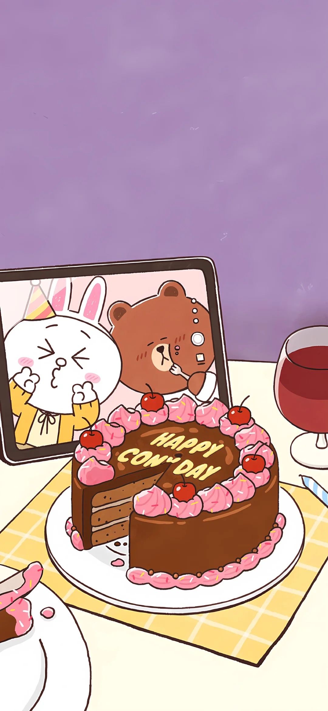 hình nền điện thoại gấu brown và thỏ cony