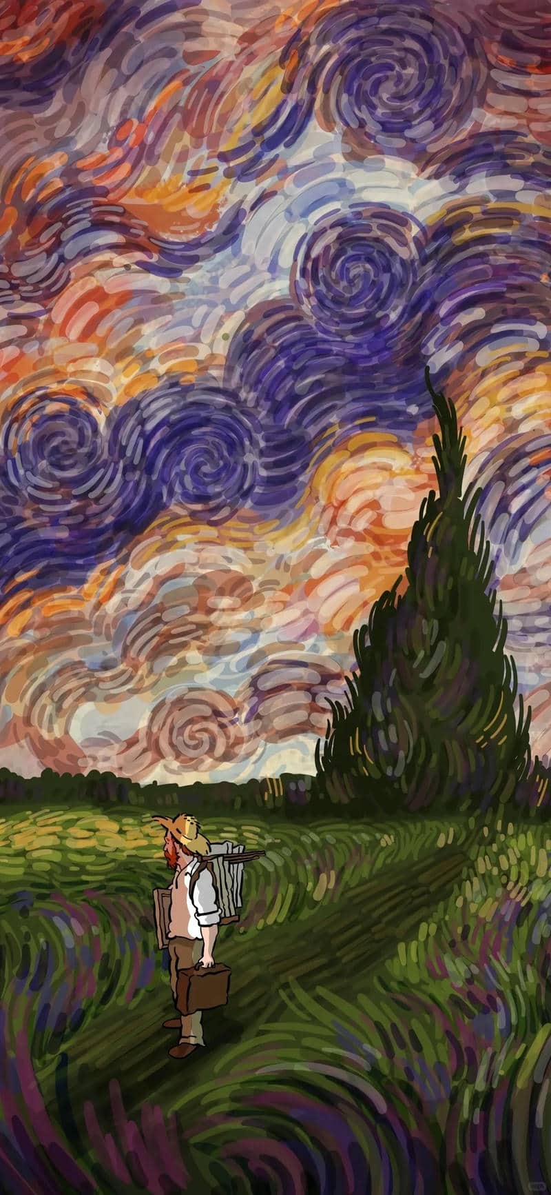 hình nền tranh phong cảnh Van Gogh 4k