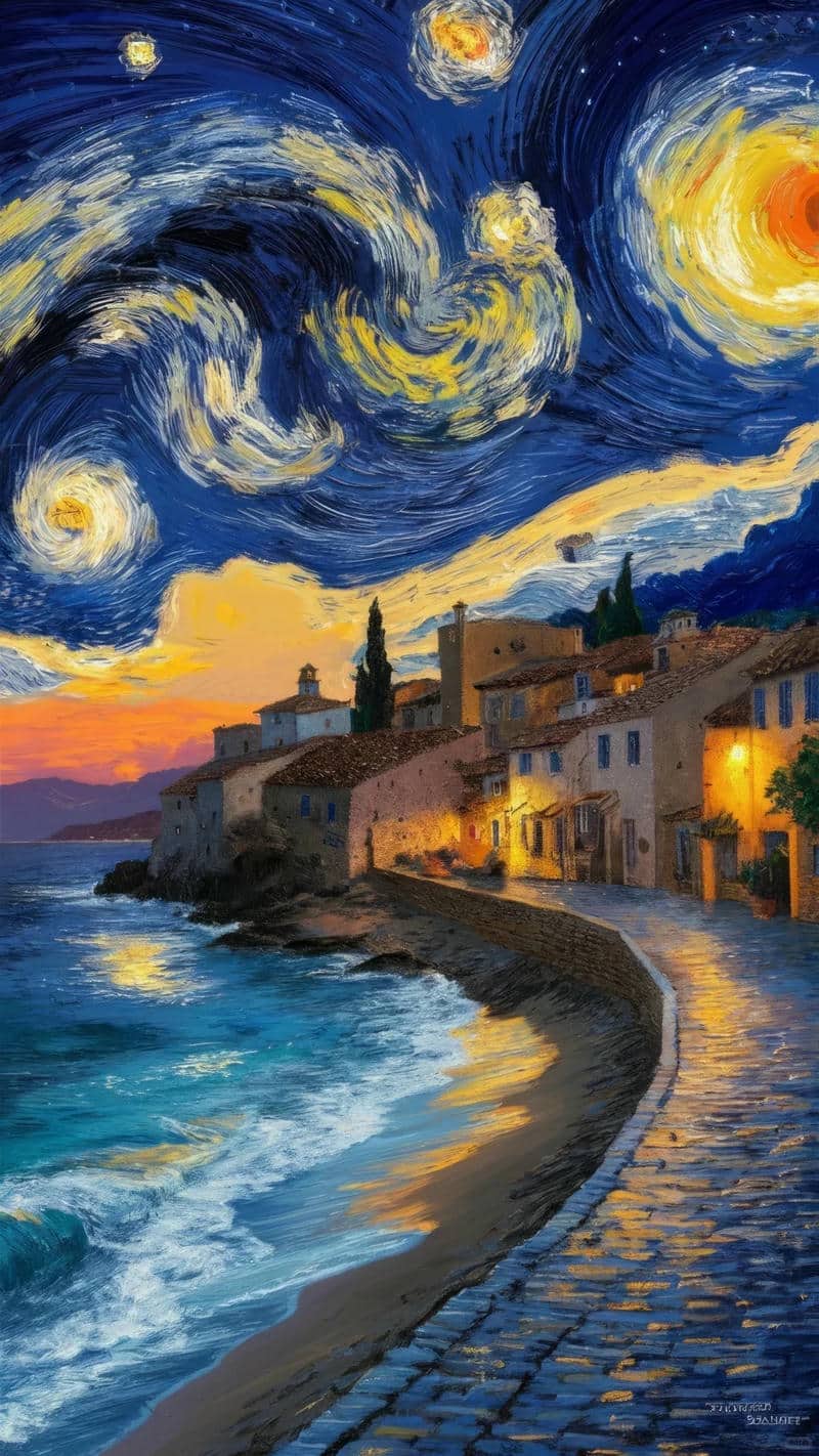 hình nền tranh phong cảnh Van Gogh