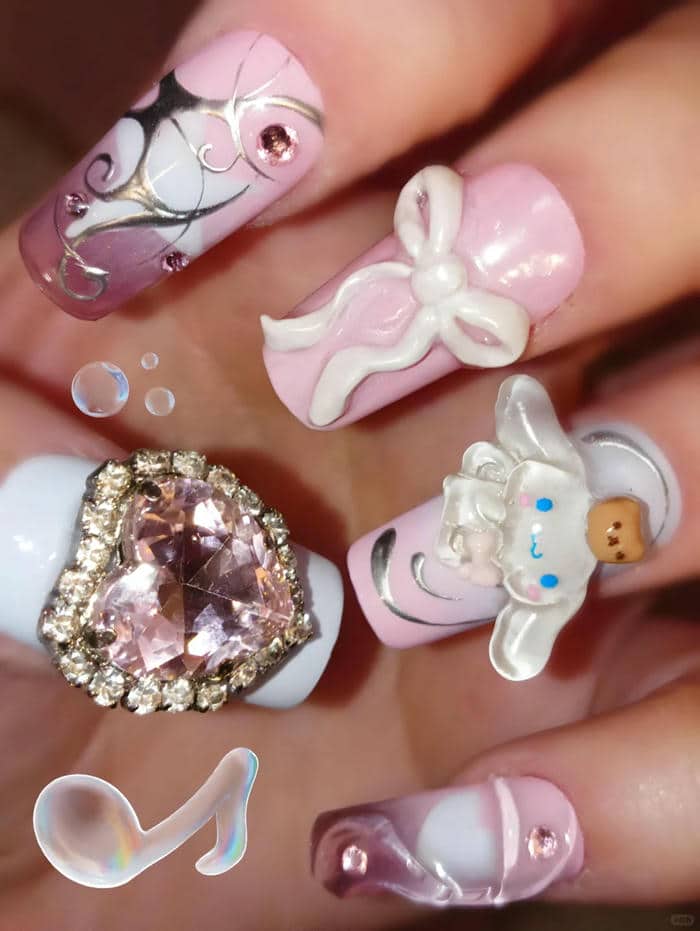 mẫu nail cinnamoroll sang chảnh