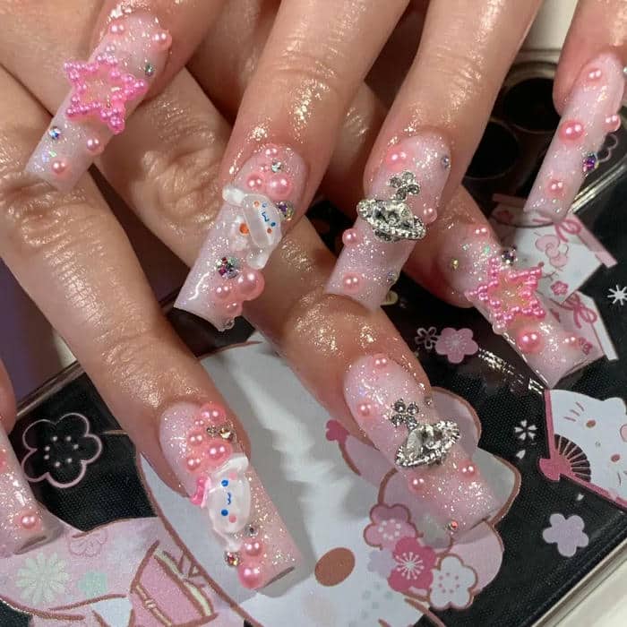 mẫu nail cinnamoroll xinh