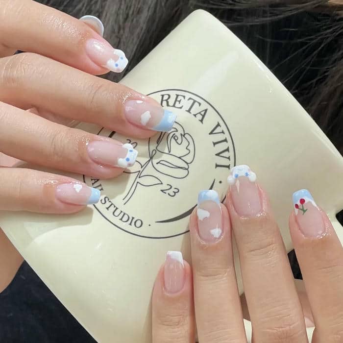 mẫu nail đẹp vẽ cinnamoroll
