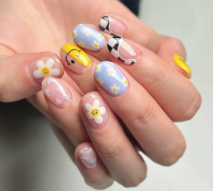mẫu nail màu pastel đơn giản