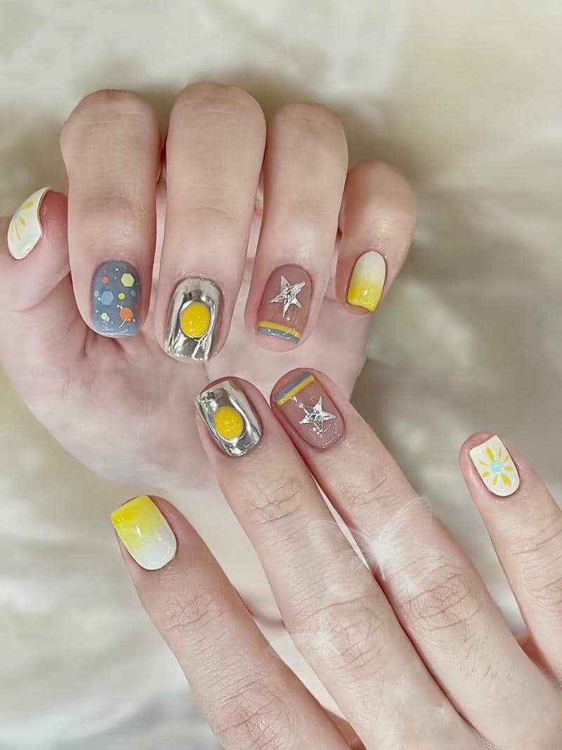 mẫu nail móng vuông