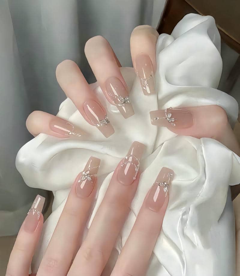 mẫu nail thạch nude