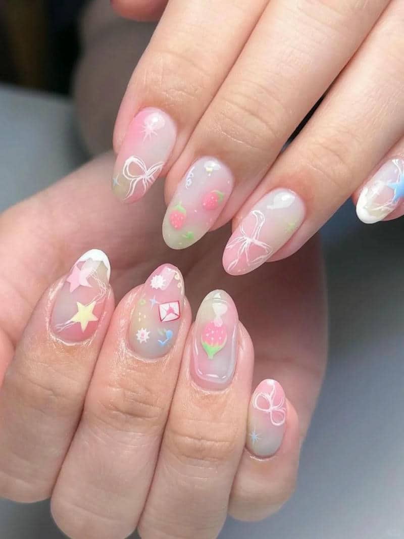 mẫu nail thiết kế cute