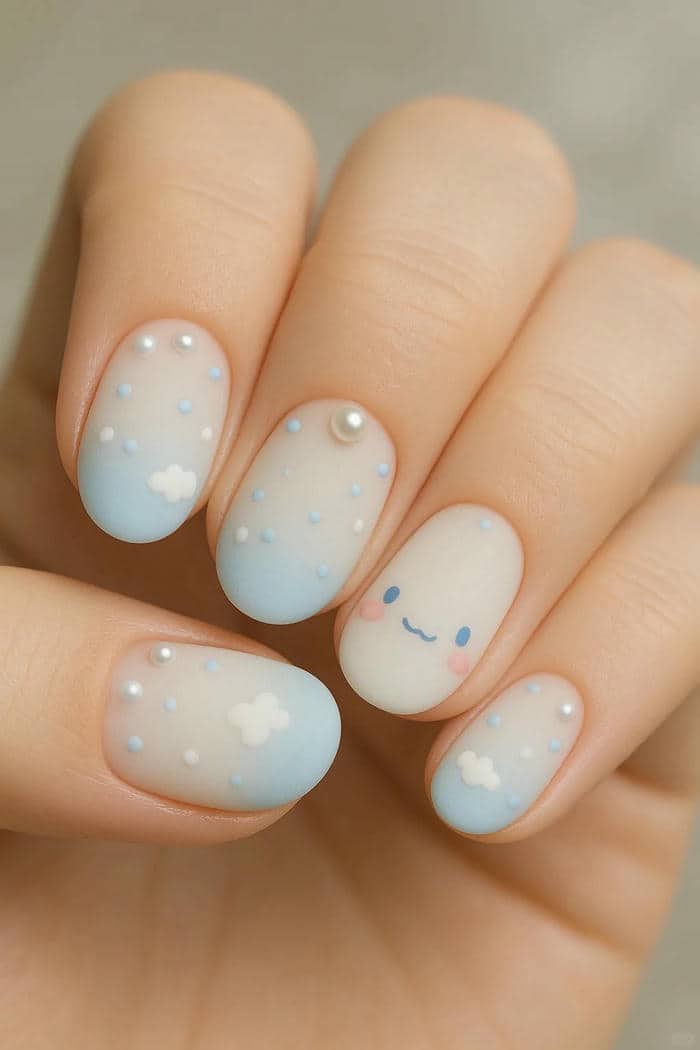 nail cinnamoroll đơn giản