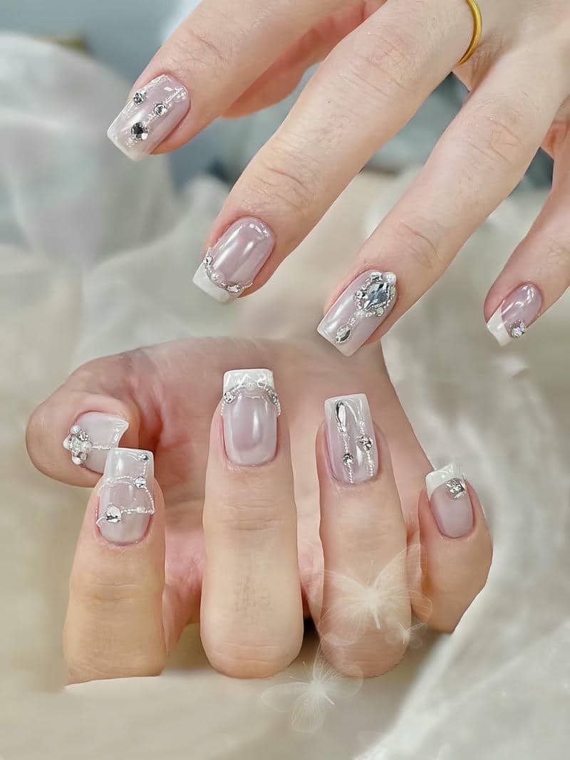 nail dài vuông đơn giản