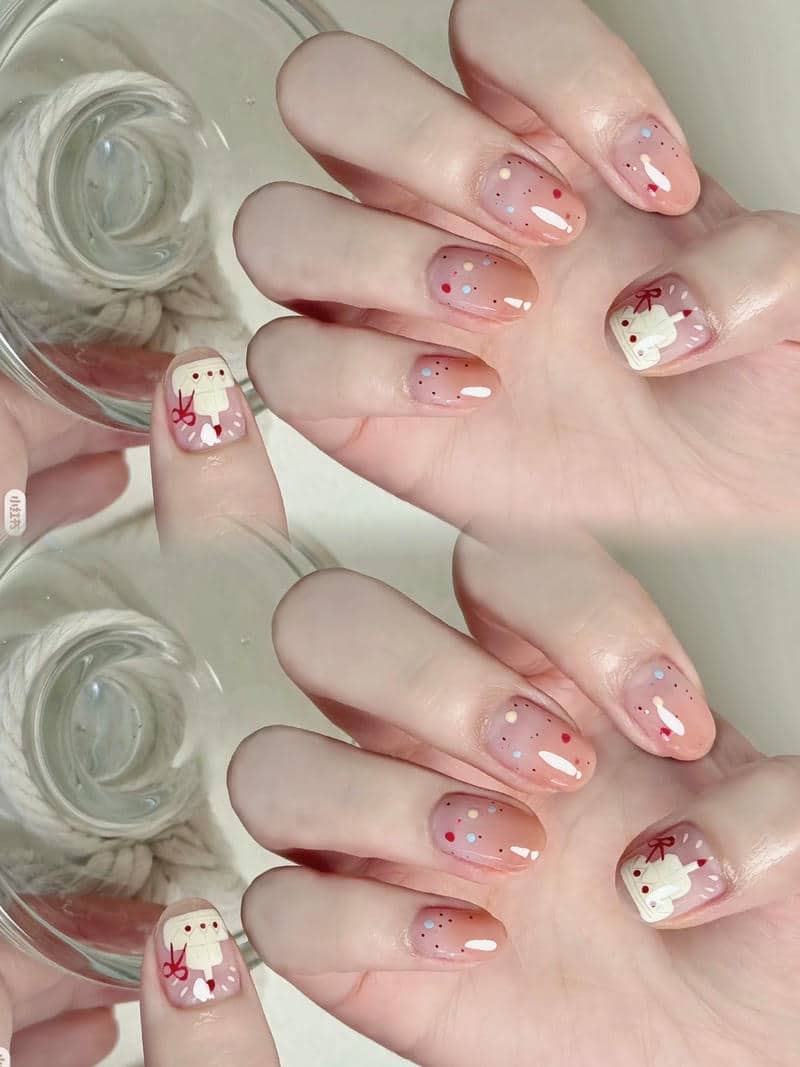 nail hàn quốc đơn giản, đáng yêu