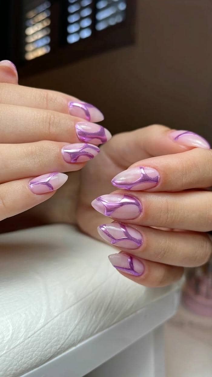 nail màu tím nhạt
