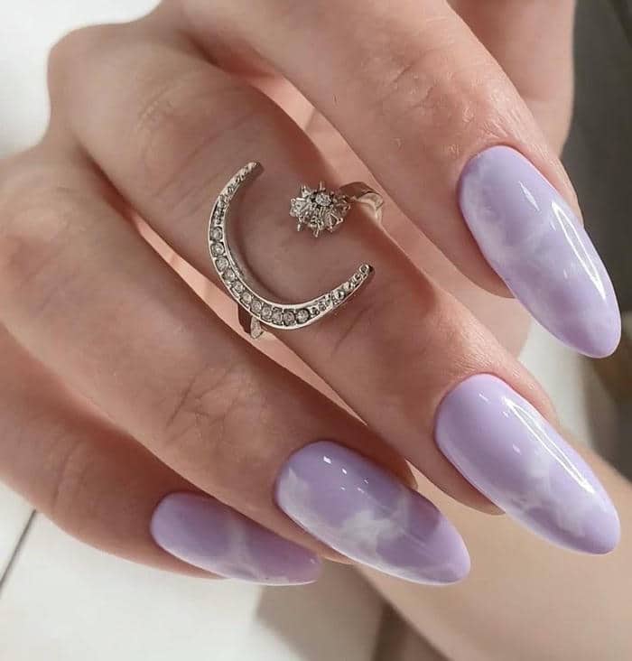 nail màu tím pastel