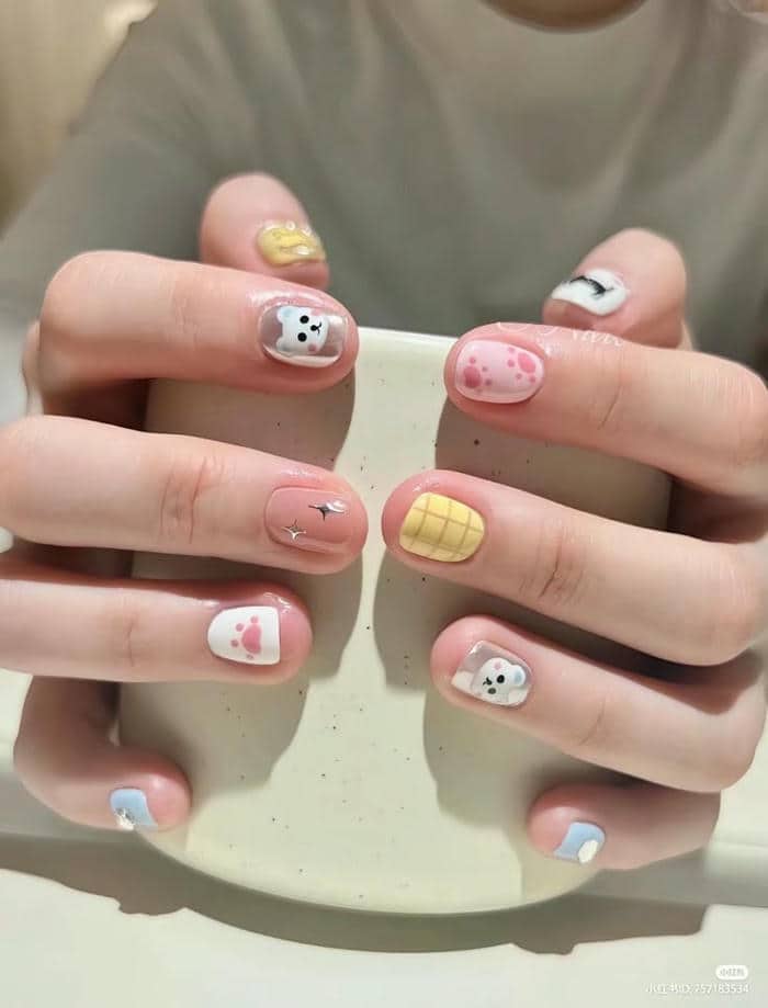 nail ngắn pastel