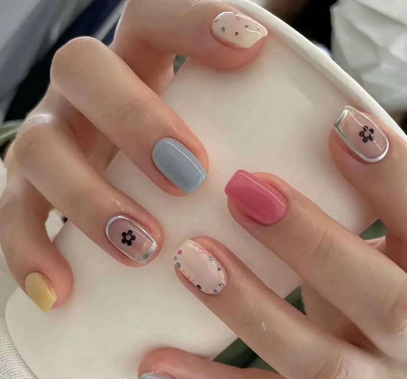 nail thiết kế móng ngắn đáng yêu