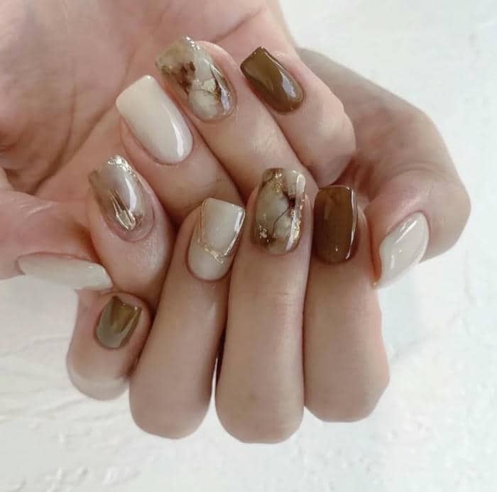 nail vân đá đơn giản