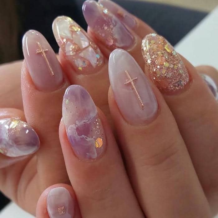 nail vân đá xà cừ
